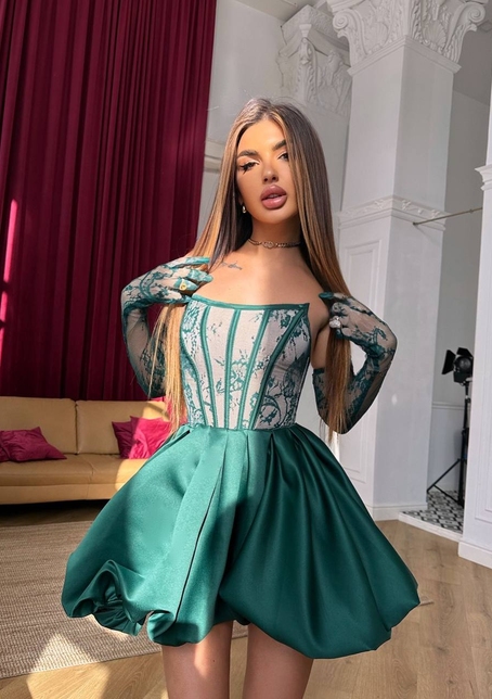 Комплект : мереживний корсет  з рукавичками + спідниця балон  | PUSHKA SHOP