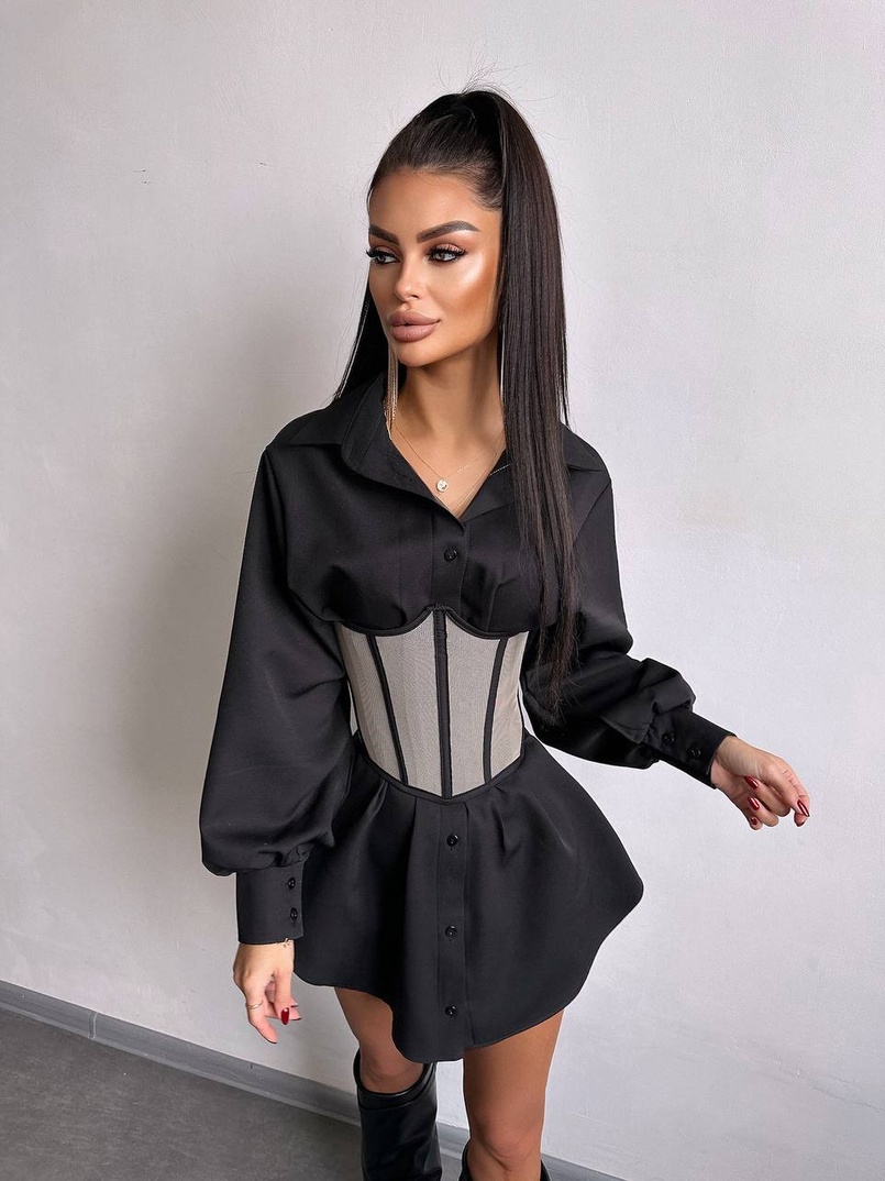 Приталена сорочка + корсет  Приталена сорочка + корсет  | PUSHKA SHOP