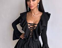 Сукня з з воланами на ґудзиках  Сукня з з воланами на ґудзиках  | PUSHKA SHOP