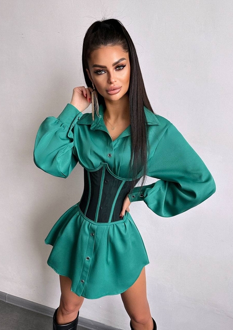 Приталена сорочка + корсет  | PUSHKA SHOP