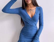 Трикотажное платье с присобранной юбкой Трикотажное платье с присобранной юбкой | PUSHKA SHOP