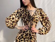 Платье мини в леопардовый принт  Платье мини в леопардовый принт  | PUSHKA SHOP