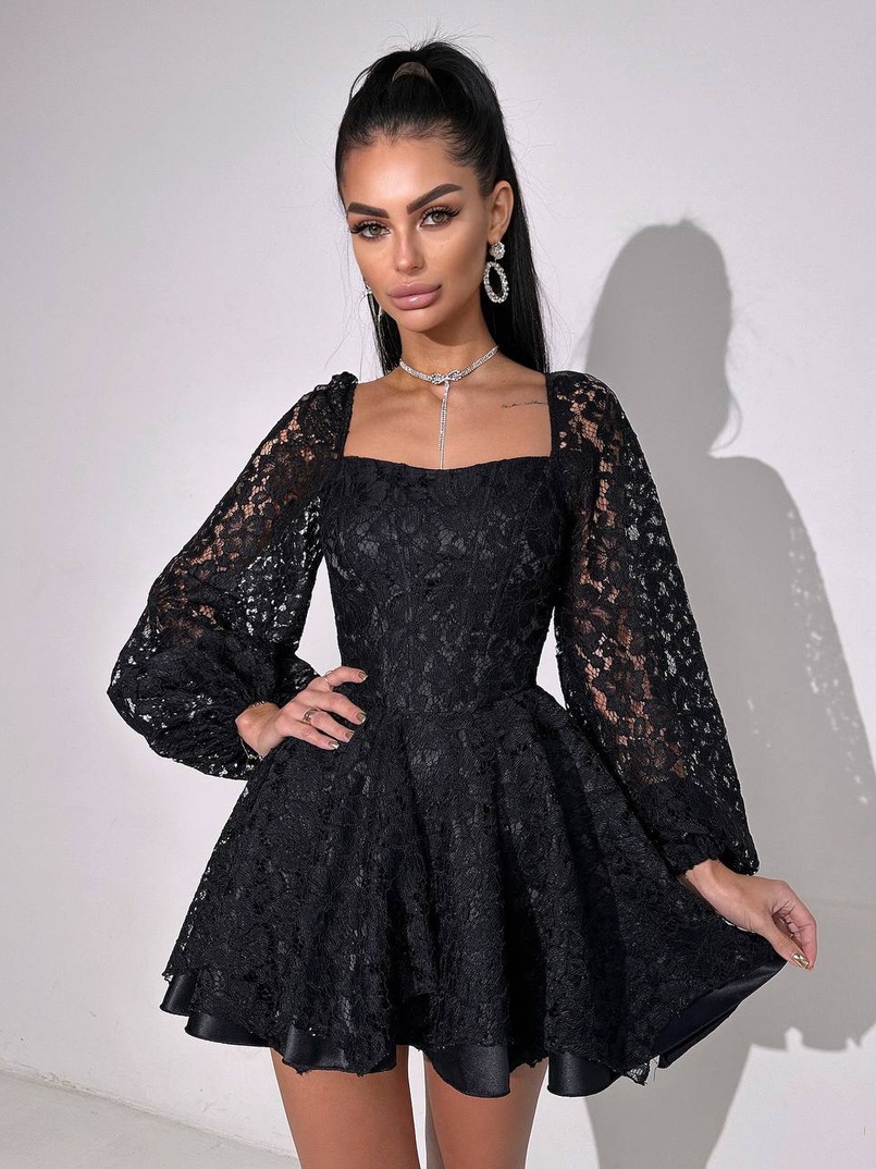 Мереживна сукня з корсетним верхом та пишною подвійною спідницею  Мереживна сукня з корсетним верхом та пишною подвійною спідницею  | PUSHKA SHOP