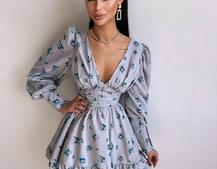 Сукня міні з пишною спідницею та драпіруванням на талії Сукня міні з пишною спідницею та драпіруванням на талії | PUSHKA SHOP