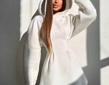 Тепле приталене худі з капюшоном на флісі + корсет на шнурівці Можна носити з корсетом та без | PUSHKA SHOP