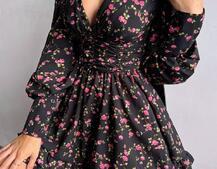 Сукня міні з пишною спідницею та драпіруванням на талії Сукня міні з пишною спідницею та драпіруванням на талії | PUSHKA SHOP