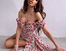 Сукня- міді  з принтом  Сукня- міді  з принтом  | PUSHKA SHOP