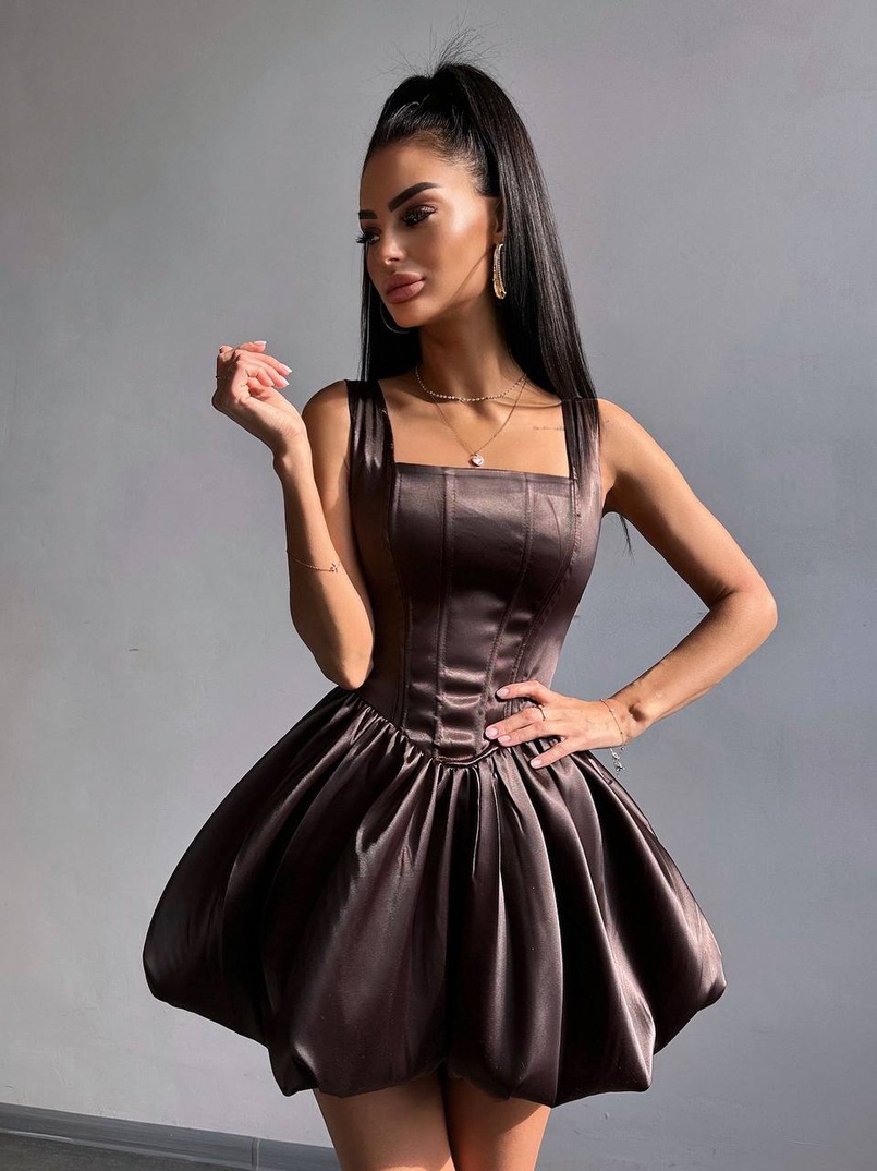 Атласна корсетна сукня міні  Атласна корсетна сукня міні  | PUSHKA SHOP