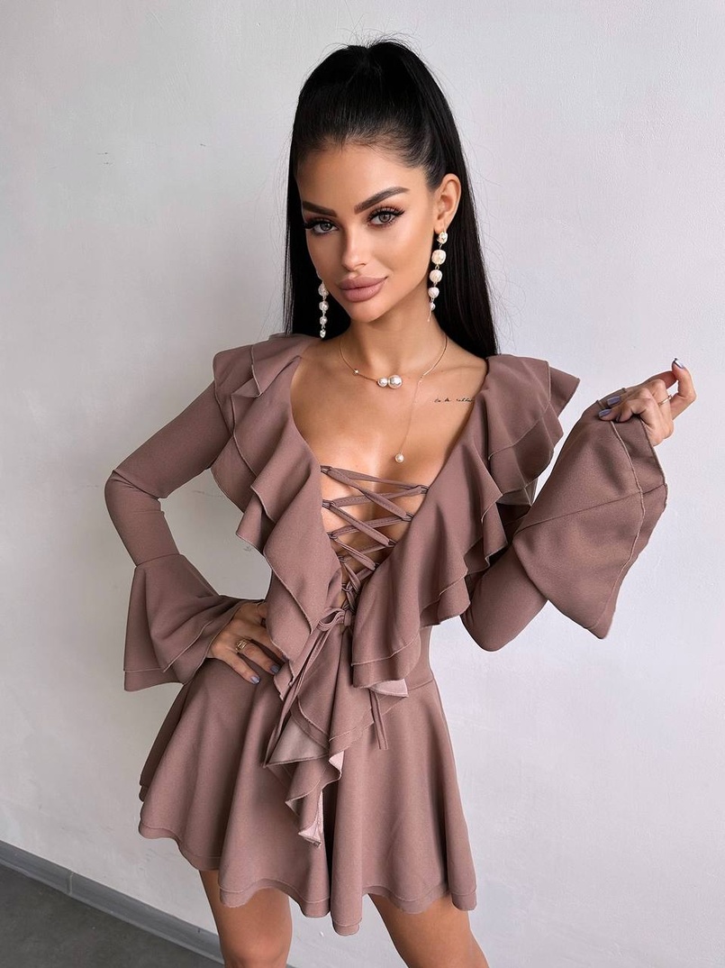 Сукня з з воланами на ґудзиках  Сукня з з воланами на ґудзиках  | PUSHKA SHOP