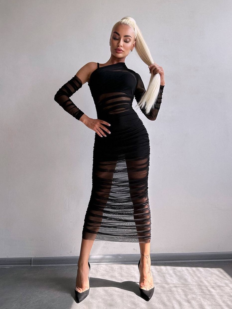 Сукня міді з драпіруванням   Сукня міді з драпіруванням   | PUSHKA SHOP