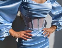 Комплект: корсет, декорований стразами   + спідниця міні з драпіруванням  Комплект: корсет, декорований стразами   + спідниця міні з драпіруванням  | PUSHKA SHOP