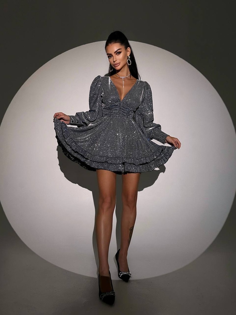 Сукня із пишною подвійною спідницею та драпіруванням  | PUSHKA SHOP