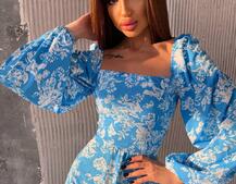 Улюблена сукня-міді зі шнурівкою на спинці та розрізом на ніжці Улюблена сукня-міді зі шнурівкою на спинці та розрізом на ніжці | PUSHKA SHOP