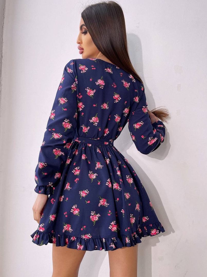 Сукня в квітковий принт з воланами Сукня в квітковий принт з воланами | PUSHKA SHOP