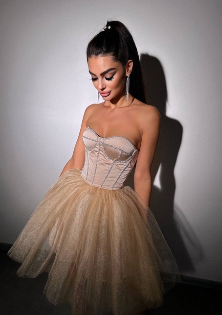 Комплект: корсет, декорований стразами  +  пишна фатинова спідниця | PUSHKA SHOP