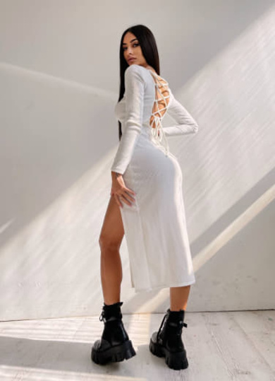 Плаття міді зі шнурівкою Плаття міді зі шнурівкою | PUSHKA SHOP