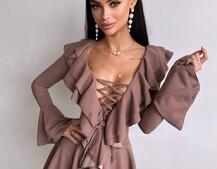 Сукня з з воланами на ґудзиках  Сукня з з воланами на ґудзиках  | PUSHKA SHOP