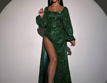 Сяючий комплект: корсет + спідниця  максі з драпіруванням Сяючий комплект: корсет + спідниця  максі з драпіруванням | PUSHKA SHOP