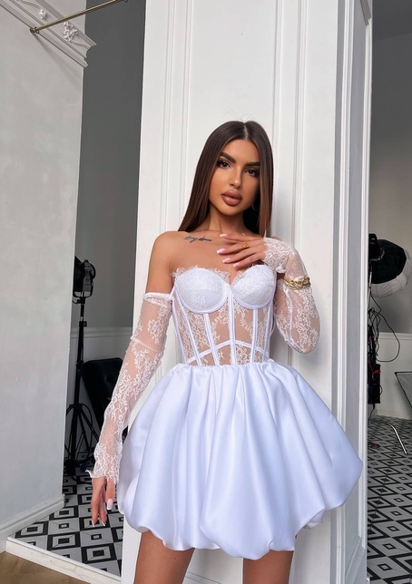 Комплект : мереживний корсет  з чашечками+ спідниця балон  | PUSHKA SHOP