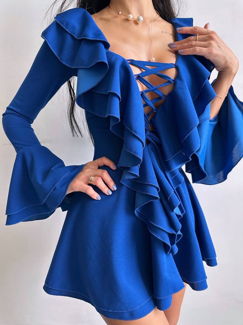 Сукня з з воланами на ґудзиках  Сукня з з воланами на ґудзиках  | PUSHKA SHOP