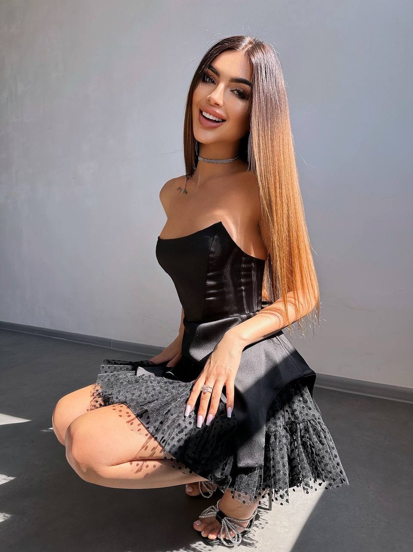 Атласна корсетна сукня  | PUSHKA SHOP