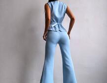 Костюм: піджак на підкладці, штани кльош+ жилет  Костюм: піджак на підкладці, штани кльош+ жилет  | PUSHKA SHOP