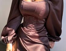 Атласний комплект: корсет + спідниця максі з драпіруванням Атласний комплект: корсет + спідниця максі з драпіруванням | PUSHKA SHOP