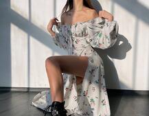 Сукня міді з квітковим принтом  Сукня міді з квітковим принтом  | PUSHKA SHOP