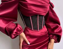 Комплект: корсет, декорований стразами   + спідниця міні з драпіруванням  Комплект: корсет, декорований стразами   + спідниця міні з драпіруванням  | PUSHKA SHOP