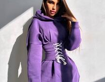 Тепле приталене худі з капюшоном на флісі + корсет на шнурівці Можна носити з корсетом та без Тепле приталене худі з капюшоном на флісі + корсет на шнурівці Можна носити з корсетом та без | PUSHKA SHOP