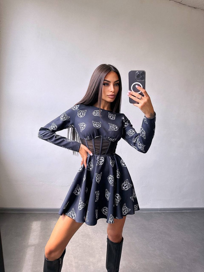 Корсетна сукня з принтом Корсетна сукня з принтом | PUSHKA SHOP