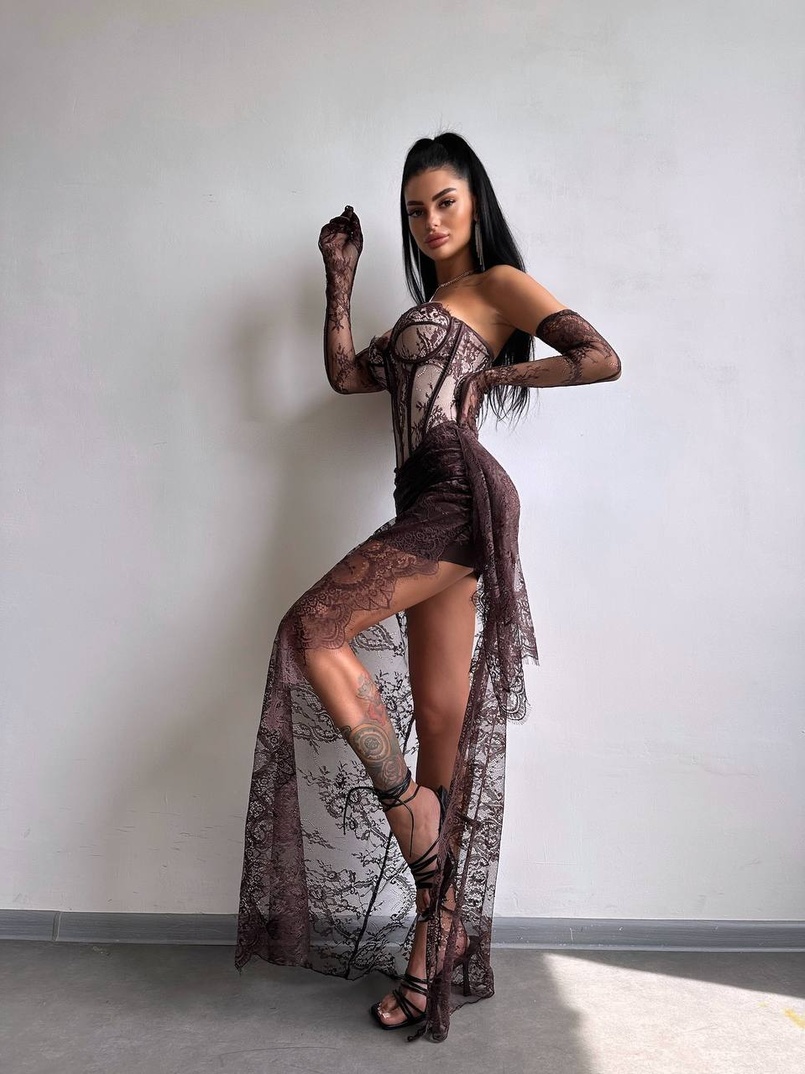 Корсетна сукня максі з рукавичками  | PUSHKA SHOP