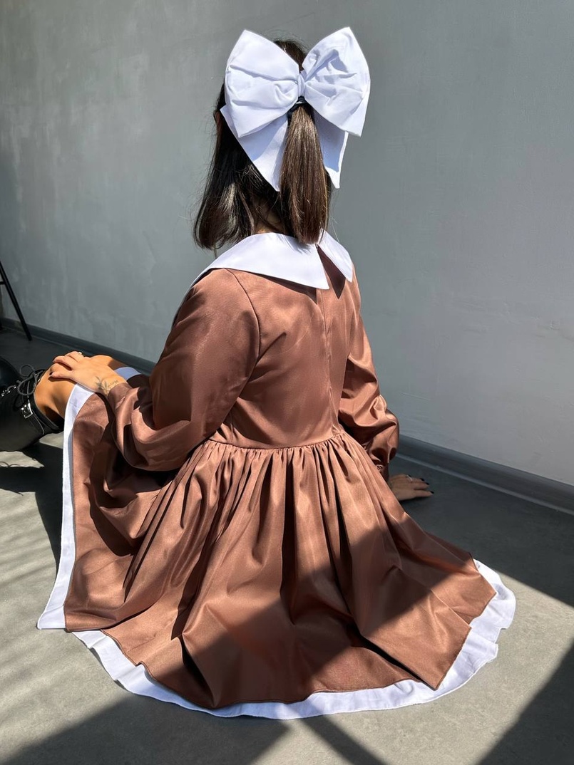 Котонова сукня з комірцем + бант  Котонова сукня з комірцем + бант  | PUSHKA SHOP