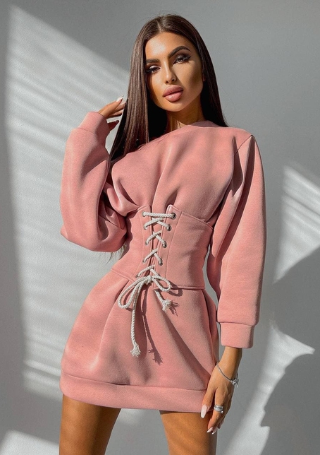 Худи на флисе + корсет на шнуровке  | PUSHKA SHOP