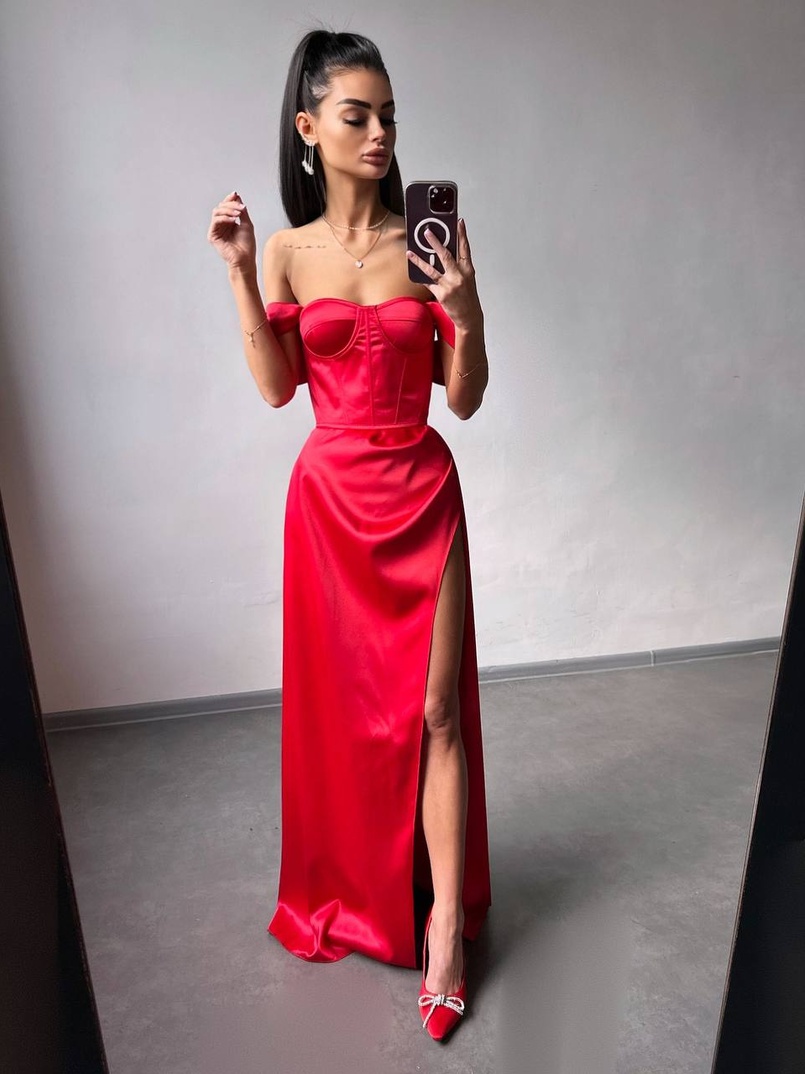 Атласний комплект: корсет бюстʼє + спідниця максі Атласний комплект: корсет бюстʼє + спідниця максі | PUSHKA SHOP