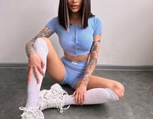 Комплект: топ на ґудзиках + велосипедки Комплект: топ на ґудзиках + велосипедки | PUSHKA SHOP