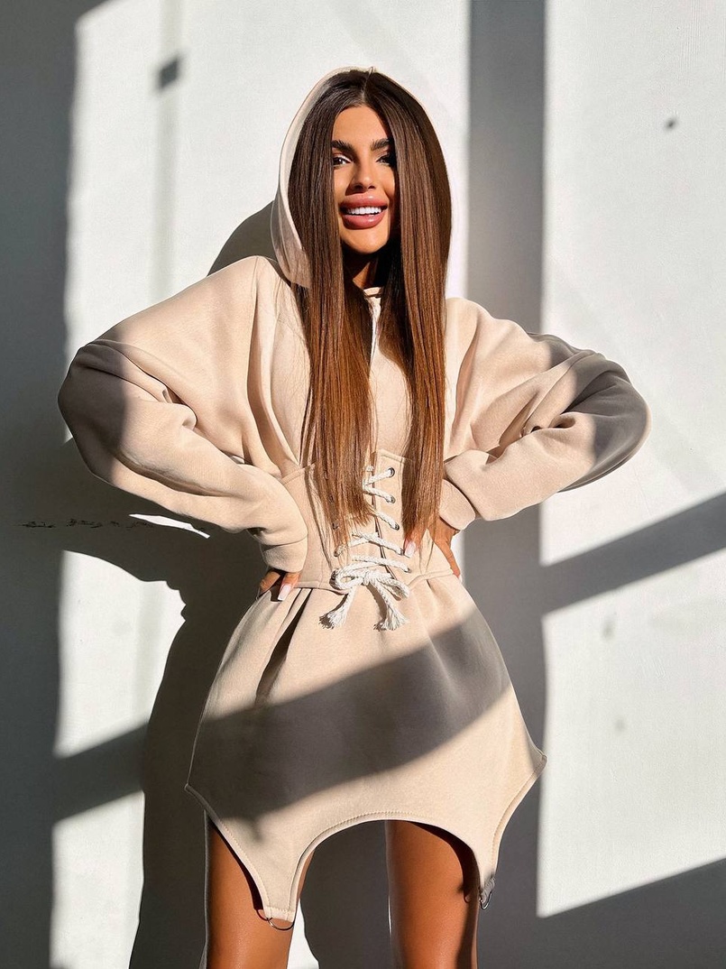 Тепле приталене худі з капюшоном на флісі + корсет на шнурівці Можна носити з корсетом та без Тепле приталене худі з капюшоном на флісі + корсет на шнурівці Можна носити з корсетом та без | PUSHKA SHOP