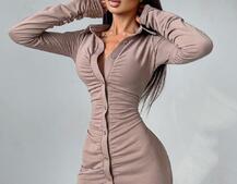 Платье-мини на пуговицах Платье-мини на пуговицах | PUSHKA SHOP