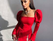 Сукня з об'ємними рукавами + спідниця з воланами | PUSHKA SHOP