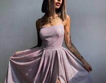 Сяюча сукня максі  зі шнурівкою на спинці Сяюча сукня максі  зі шнурівкою на спинці | PUSHKA SHOP