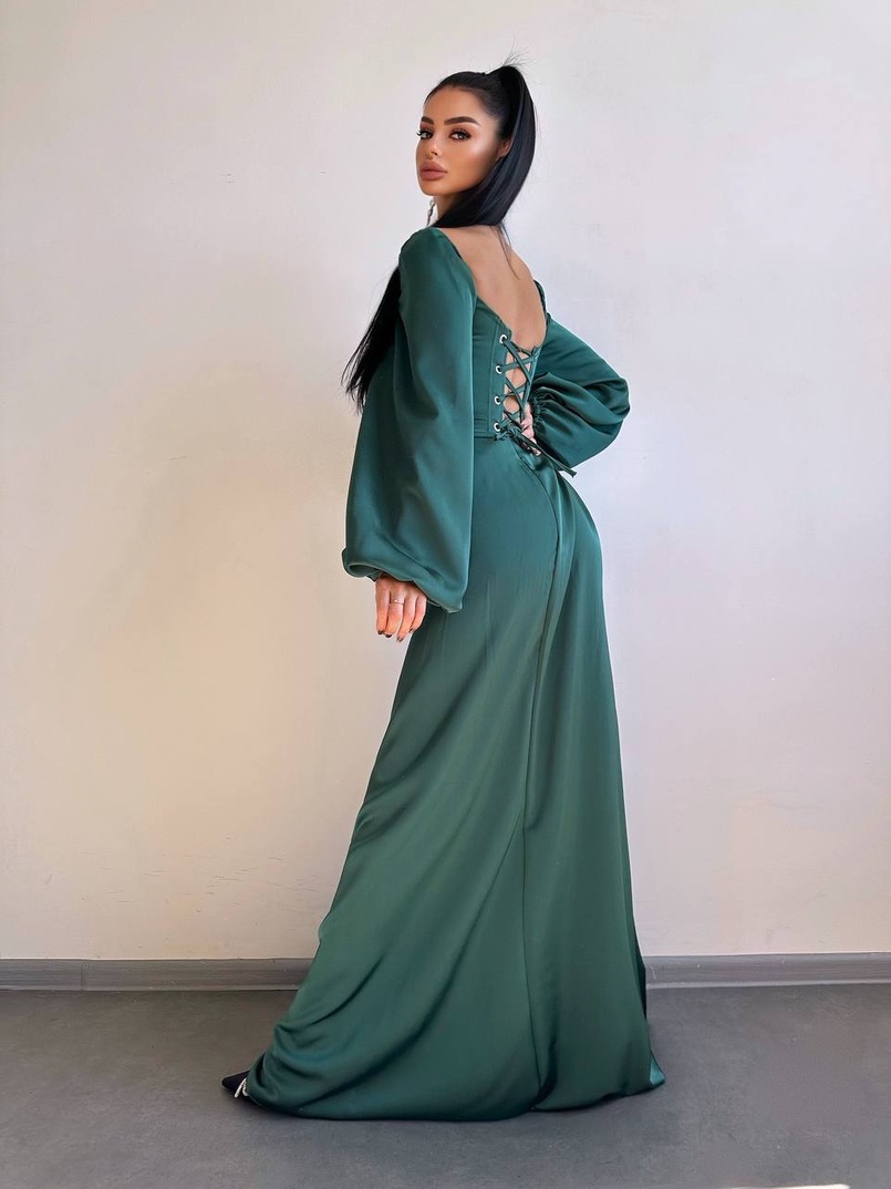 Атласний комплект: корсет + спідниця максі з драпіруванням Атласний комплект: корсет + спідниця максі з драпіруванням | PUSHKA SHOP