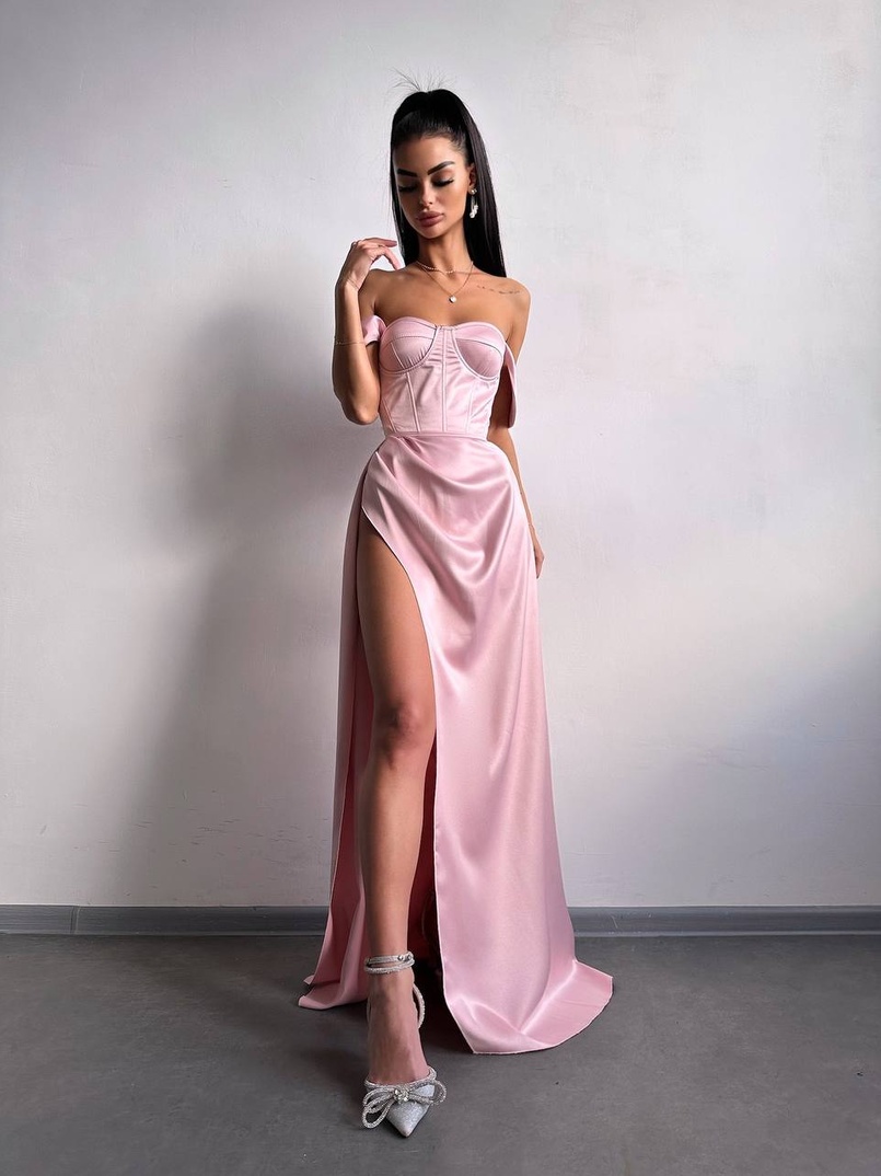 Атласний комплект: корсет бюстʼє + спідниця максі  | PUSHKA SHOP