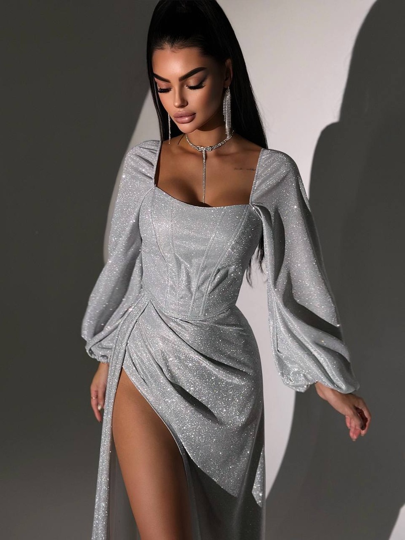 Сяючий комплект: корсет + спідниця  максі з драпіруванням Сяючий комплект: корсет + спідниця  максі з драпіруванням | PUSHKA SHOP