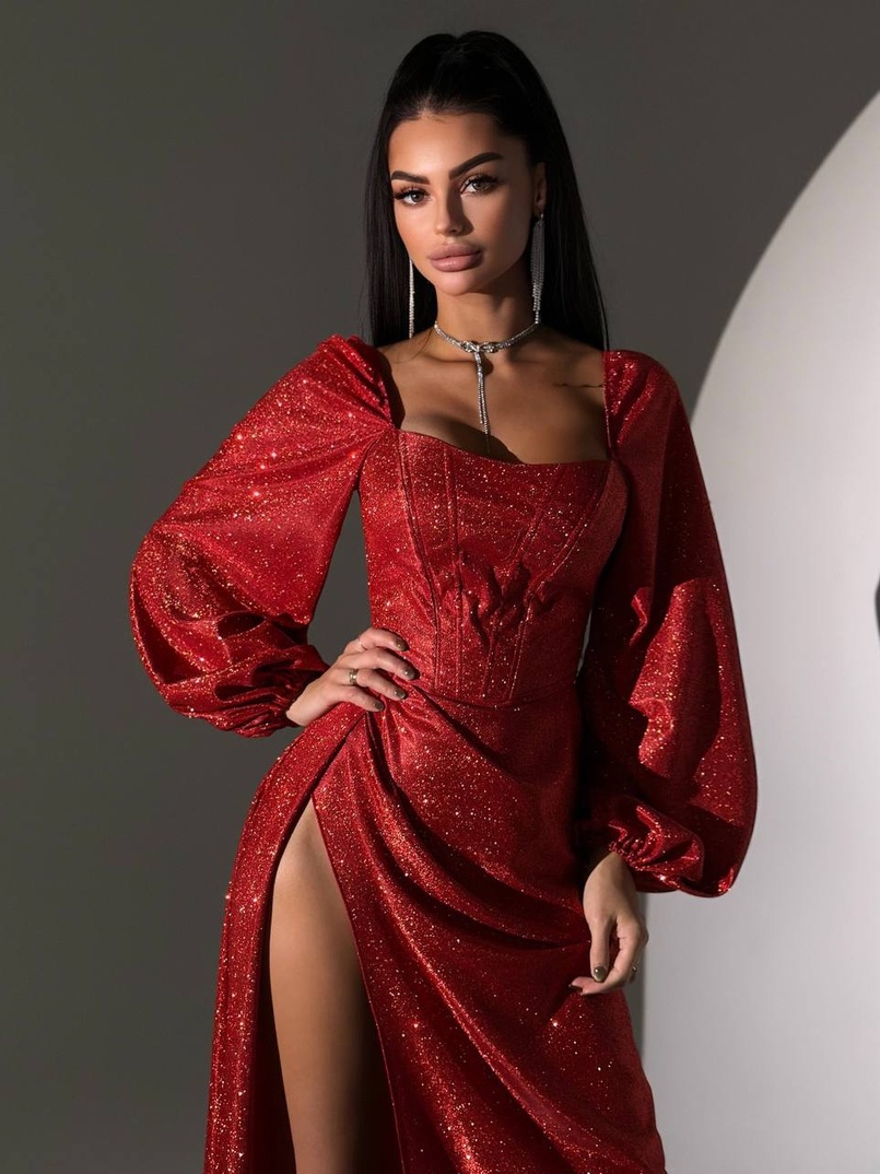 Сяючий комплект: корсет + спідниця  максі з драпіруванням Сяючий комплект: корсет + спідниця  максі з драпіруванням | PUSHKA SHOP