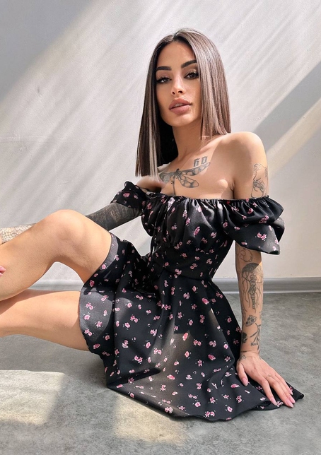 Сукня- міні у квітковий принт | PUSHKA SHOP