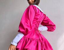 Котонова сукня з рюшами на гудзиках зі шнурівкою на спинці Котонова сукня з рюшами на гудзиках зі шнурівкою на спинці | PUSHKA SHOP