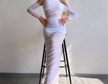 Сукня міді з драпіруванням   | PUSHKA SHOP