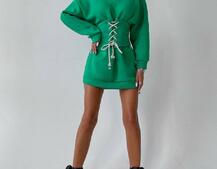 Худи на флисе + корсет на шнуровке  Худи на флисе + корсет на шнуровке  | PUSHKA SHOP