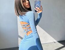 Трикотажна сукня міді зі шнурівкою на спинці  Трикотажна сукня міді зі шнурівкою на спинці  | PUSHKA SHOP