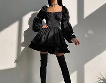 Корсетна сукня  з пишною подвійною спідницею та рюшами  Корсетна сукня  з пишною подвійною спідницею та рюшами  | PUSHKA SHOP